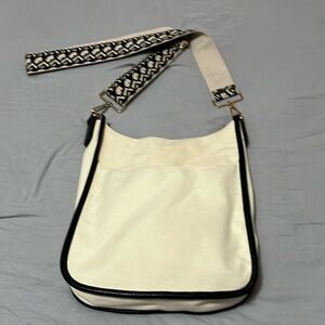 ah-dorned Canvas Guitar Strap Messenger Bag with Vegan  Leather Trim